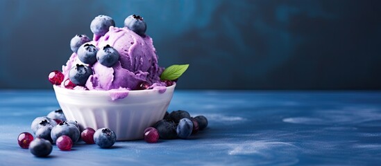 Poster - Fresh Organic Blueberries in Rustic Bowl - Healthy Eating and Nutrition Concept