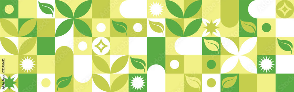 Bio template for ecological social projects, seamless pattern for eco ...