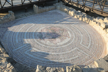 Wall Mural - the old mosaic in the antique roman ruin the old civilization, paphos, cyprus – image