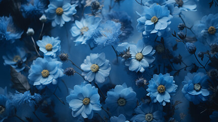 Wall Mural - blue flower pattern