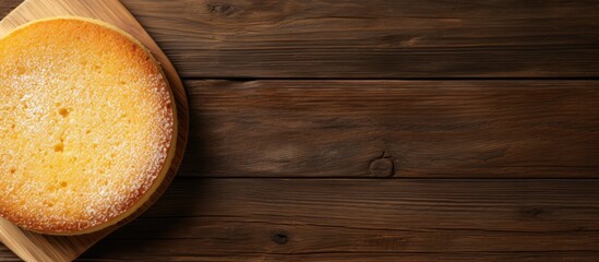 Poster - Delicious Homemade Cake Resting on Rustic Wooden Cutting Board