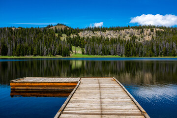 Sticker - Fishing dock at Bayhorse Lake, Idaho