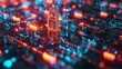 Close-up of unauthorized access in a bright 3D scene highlighting cybersecurity and encryption risks