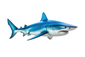 Wall Mural - shark swimming isolated on white