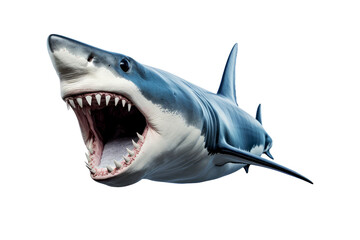 Wall Mural - shark swimming isolated on white