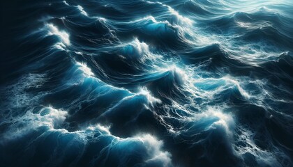 Wall Mural - dynamic textures and movement of the ocean's surface concept, color, vector, paradise wallpaper background landscape blue water sea deep