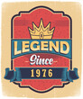 Legend Since 1976, Born in 1976 Vintage Birthday Poster Design.