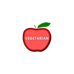 Sticker - Vegan apple fruit icon isolated on transparent background