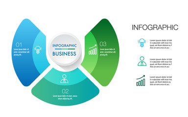 Wall Mural - infographic template 3 step analysis for marketing can apply diagram framework vision