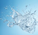 Fototapeta Łazienka - A close up of a water splash with bubbles. Generative AI.