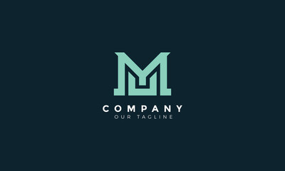 Abstract/elegant/geomatric logo design letter M with letter U monogram for company