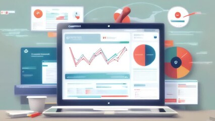  computer screen with infographic