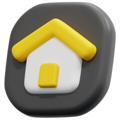 Poster - home 3d render icon illustration