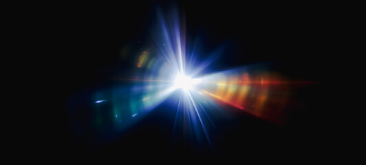 Wall Mural - Texture of lens flare on black background