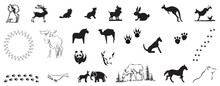 ANIMALS ICONS Mix Farm Pets Wild Jungle Etc Miscellaneous Animals Creative Clipart And Cartoons Etc - Compendium Vector Illustrations Editable Best Art Design For Multipurpose Use In High Definition F