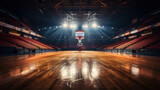 Fototapeta Sport - Empty of Arena basketball court, Professional basketball court.