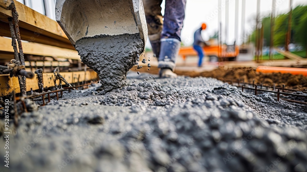 Pit Reinforcement Builders are laying the foundation for a house. House, foundation ...