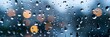 Rain Drops on Glass A Drizzly Day Illustration, To provide an engaging and visually appealing representation of rain for use in backgrounds,