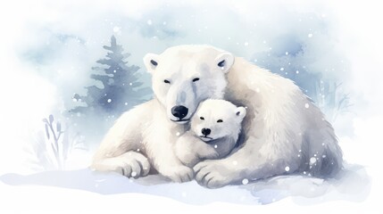 Wall Mural - polar bear in the snow