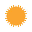 Sun icon. Trendy vector summer symbol for website design, web button, mobile app. Sun power logo
