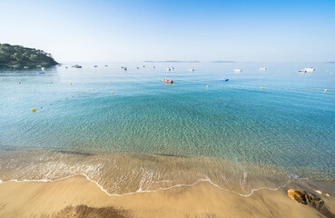 Wall Mural - Famous Plage de Jean Blanc on French Riviera, France