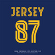 Jersey number, baseball team name, printable text effect, editable vector 87 jersey number