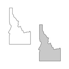United States of America, Idaho state, map borders of the USA Idaho state.