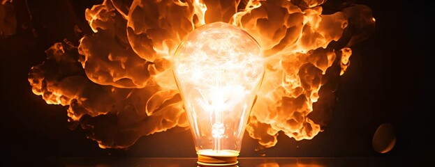 Canvas Print - explosion of a traditional electric bulb. shot taken in high speed 4K Video