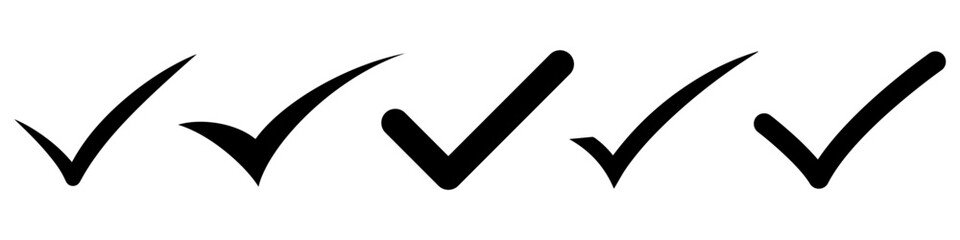 Canvas Print - checkmark. set of checkmark icons. black checkmark isolated on white.