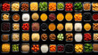 This is a concept image showing various natural seasonings such as vegetables and grains in a bowl. Generating AI