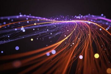 Wall Mural - Abstract Network Connections with Futuristic Glow
