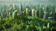 Earth model with eco-friendly industry background. Environment Earth day concept.