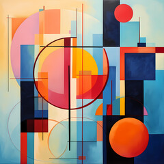 Poster - Abstract geometric shapes in vibrant colors. 