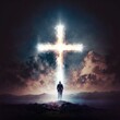 Mystical encounter with a glowing cross
