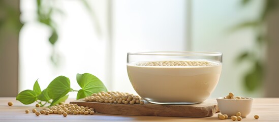 Aufkleber - Nutritious Snack: A Glass of Milk and Assorted Nuts on a Wooden Table