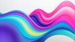 Holographic vibrant colors gradient neon wave shape liquid on plain white background from Generative AI