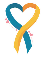 Poster - down syndrome day, ribbon