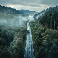 Wall Mural - fog in the mountains