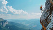 © Panisa - High Alpine Mountain Landscape Panorama with Snow-Covered Peaks and Lush Green Valleys Under a Blue Sky