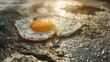 © Oulaphone - So hot you can fry and egg on the road, Global warming concept.