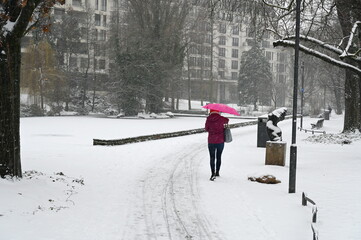 Poster - Bockenheimer Anlage in Frankfurt im Winter