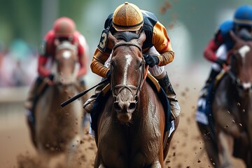 Jockeying for the Win at the Kentucky Derby.