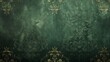 Green vintage background ,royal with classic Baroque pattern, Rococo with darkened edges background(card, invitation, banner). horizontal format