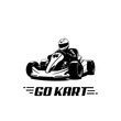 Karting Vector logo design template. Go Kart racing illustration, good for event logo, t shirt design and racing team logo
