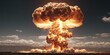 Huge nuclear mushroom with smoke and fire after explosion atomic bomb.