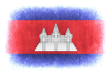 Cambodia painted flag