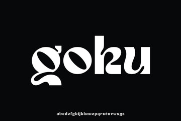 trendy decorative alphabet display font vector. creative unique fluid style typeface