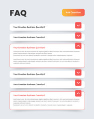 Wall Mural - frequently asked questions user interface or ui design for mobile and web app with minimalist layout