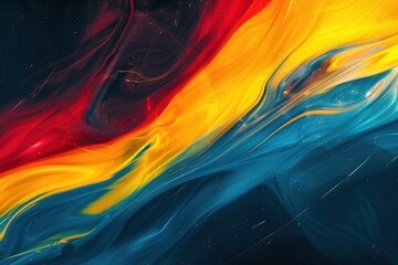 Wall Mural - Yellow blue red abstract grainy color flow wave dark noise texture cover header poster wallpaper design