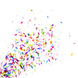 Fototapeta  - Colorful Confetti Explosion on White Background